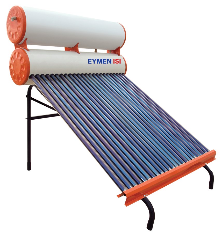24 tüplü elektrostatik boyalı tam boy depo vakum tüplü güneş enerjisi sistemi, 150 litre
